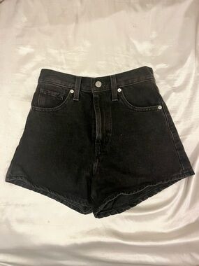 Levi's Black High-Rise Mom Denim Shorts